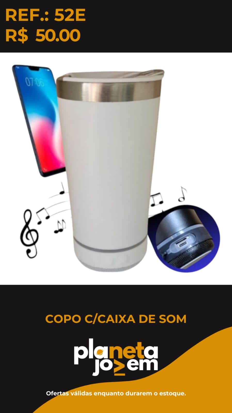 Copo Com Caixa De Som